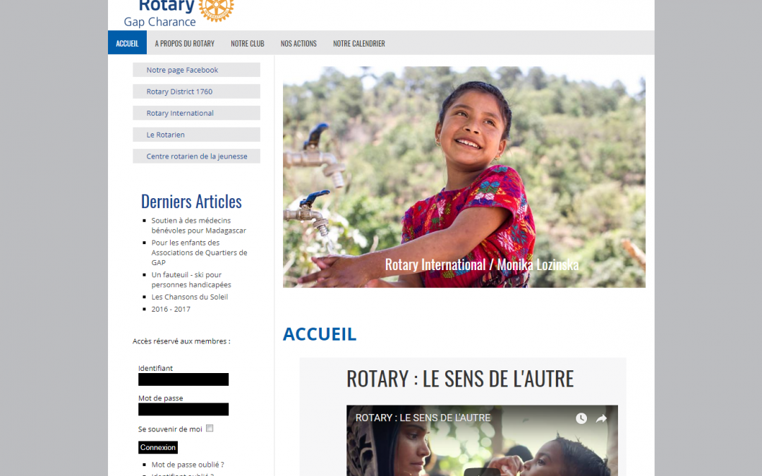 Création du site Internet du Club Rotary de Gap Charance